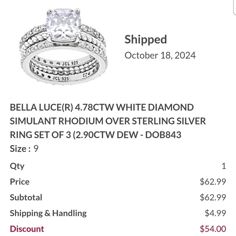 White Diamond Simulant Ring Set